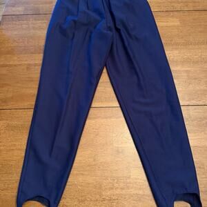 Vintage Joan Walters Navy Stirrup Pants Size 6 High Waist Tapered Leg Classic